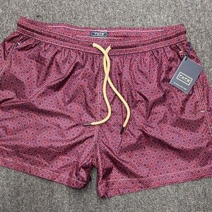 Stylish BOSS Burgundy Swim Trunks for Men